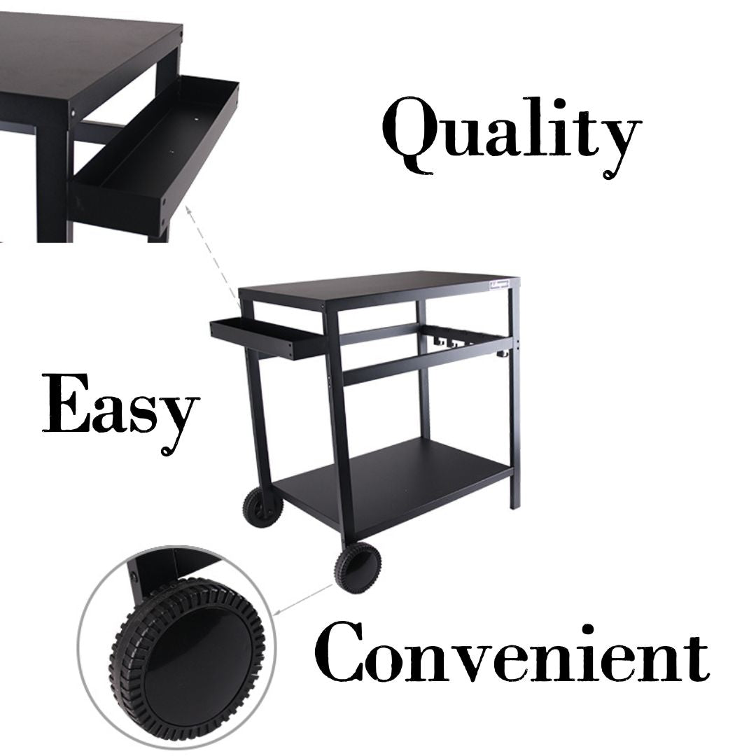 Lifespace Deluxe Patio Trolley Cart & Portable Grill Bundle: Elevate Your Outdoor Entertaining