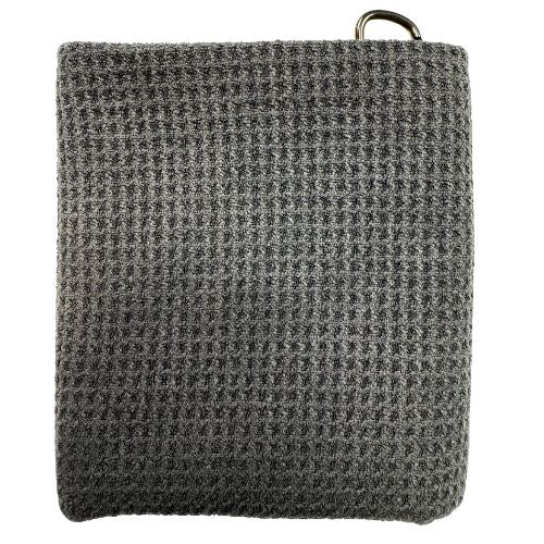 Lifespace Black or Red Waffle 380gsm Microfibre BBQ / Kitchen Towel with Matching Color Carabiner
