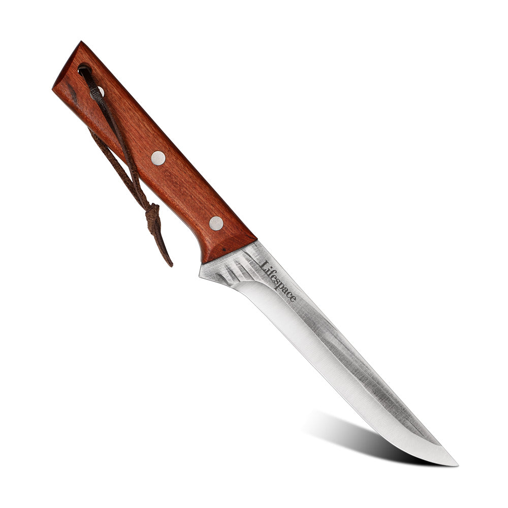 Lifespace Texas Barbecue 5.7 Inch Trimming/ Boning Knife with Red Wood Handle