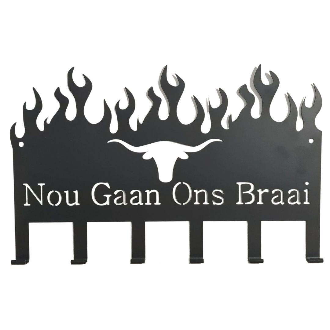 Lifespace 'Nou Gaan Ons Braai' 6 Hook Braai Grill Patio Utility Rack