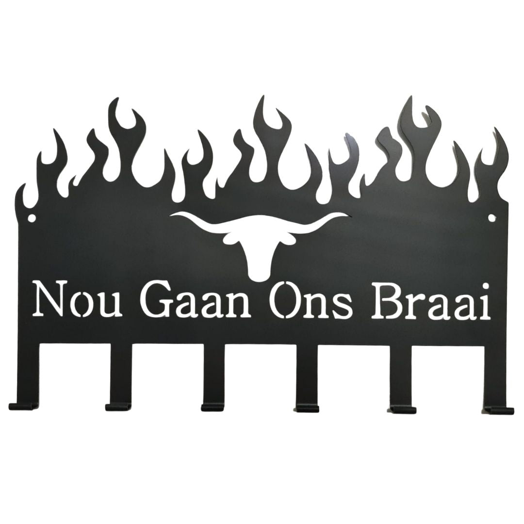 Lifespace 'Nou Gaan Ons Braai' 6 Hook Braai Grill Patio Utility Rack