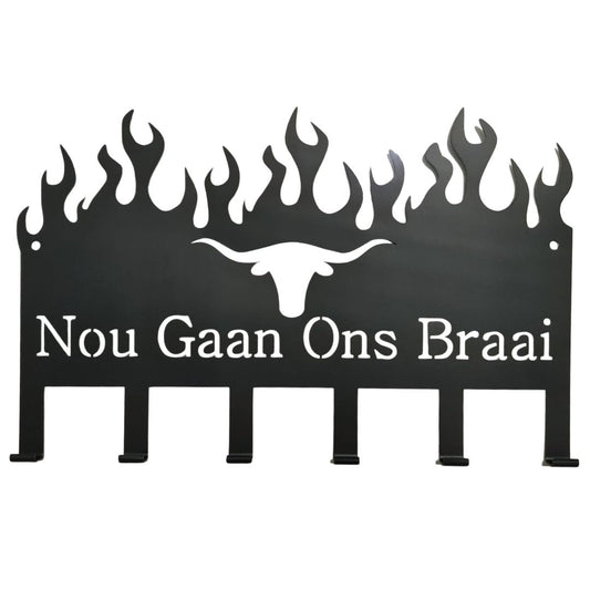 Lifespace 'Nou Gaan Ons Braai' 6 Hook Braai Grill Patio Utility Rack