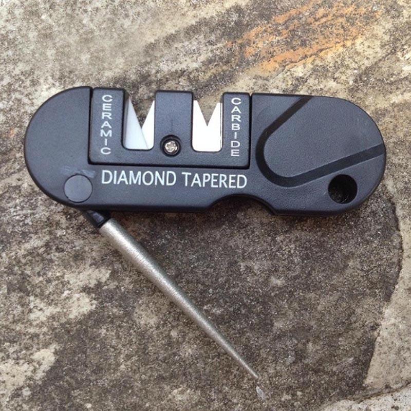 Lifespace Handheld Mini Ceramic Carbide 3-in-1 Knife Sharpener with Carabiner