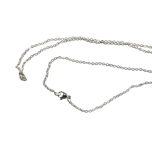 The Cross Road 925 Sterling Silver Plated Thin O-Shape Chain 30" Length for Pendant Attachment