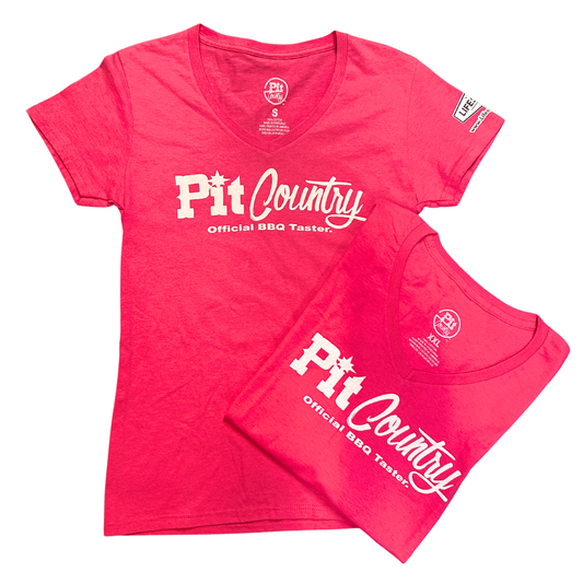 Pit Country Premium Graphic V-Neck Ladies T-Shirt - "Official BBQ Taster"