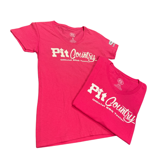 Pit Country Premium Graphic V-Neck Ladies T-Shirt - "Official BBQ Taster"