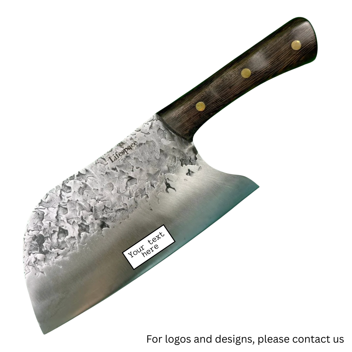 Lifespace 8in Hammered Cleaver with Curved Blade
