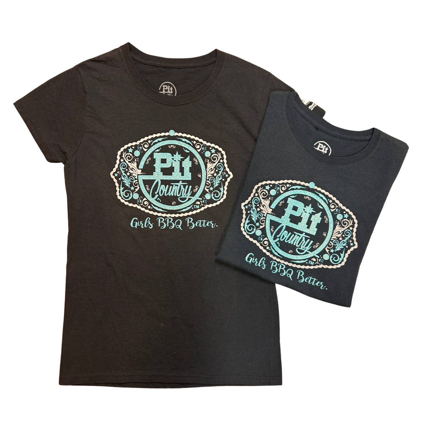 Pit Country Premium Graphic Crewneck Ladies T-Shirt - “Girls BBQ Better”