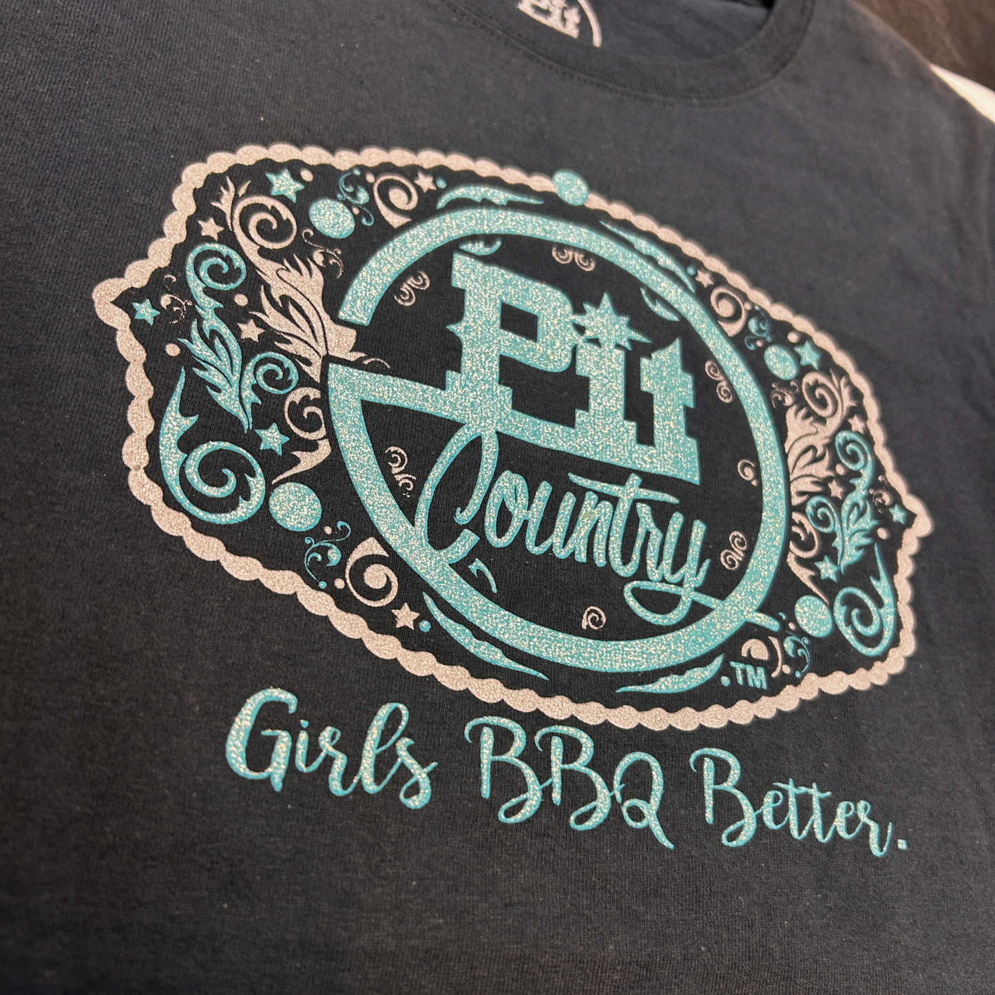 Pit Country Premium Graphic Crewneck Ladies T-Shirt - “Girls BBQ Better”