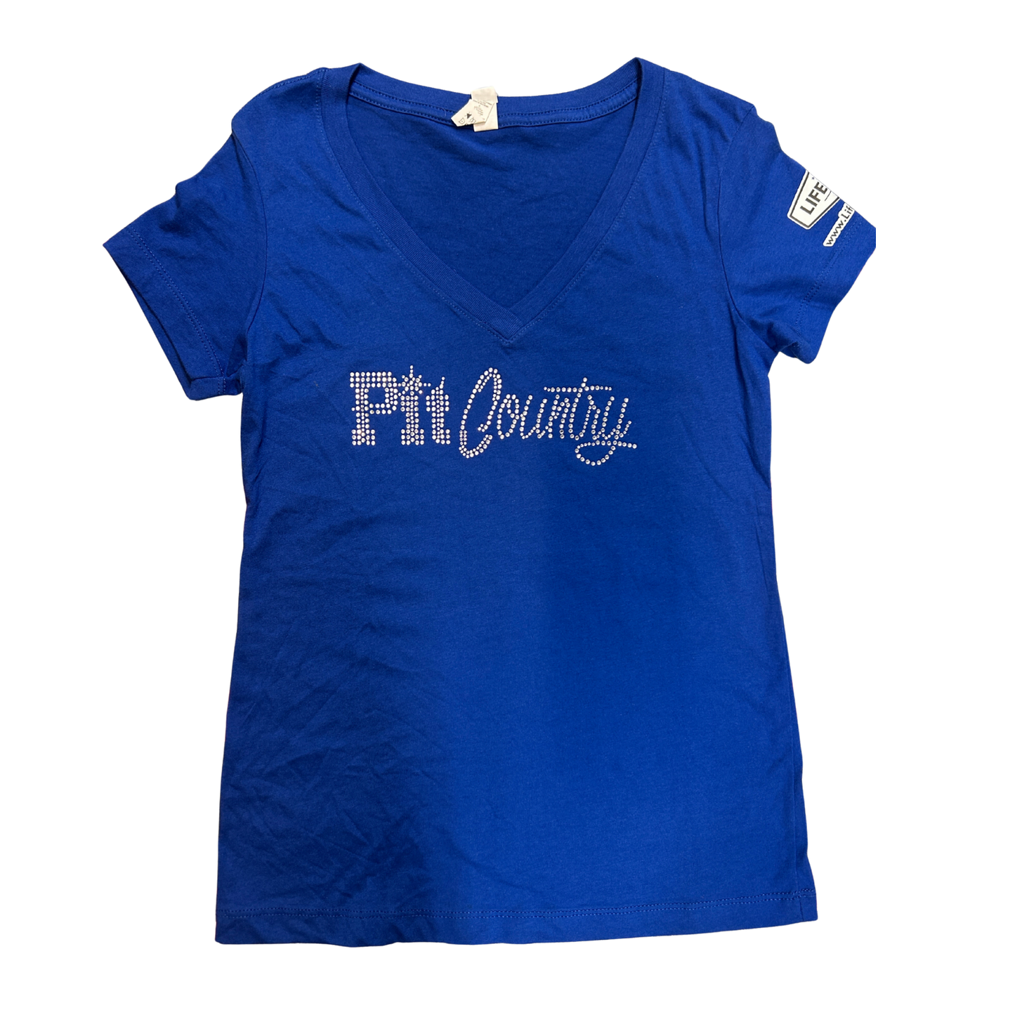 Pit Country Premium Graphic V-Neck Ladies Rhinestone T-Shirt - “Pit Country”