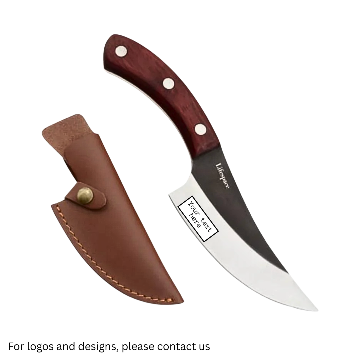 Lifespace Viking Style Chef Knife with Wood Handle & Sheath