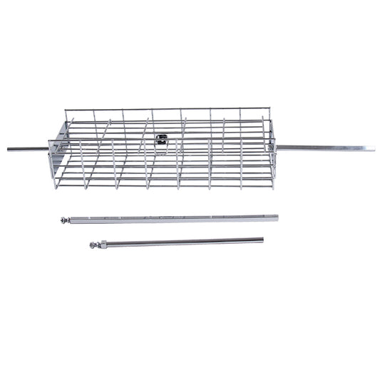 Lifespace Spit Roast Grill Basket - Standard Deep Adjustable - Chrome