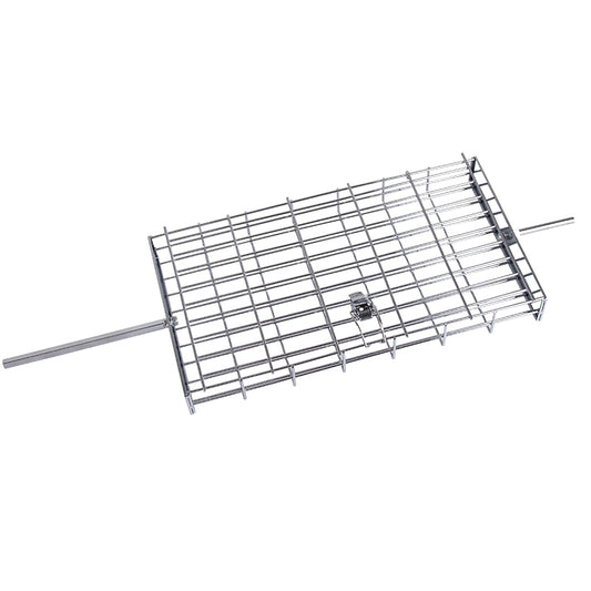 Lifespace Spit Roast Grill Basket - Standard Flat Adjustable - Chrome