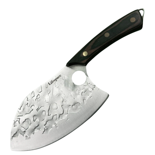 Lifespace 7in Peach Hammered Braai Cleaver with Hole
