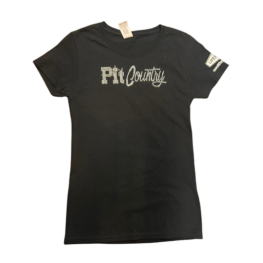 Pit Country Premium Graphic Rhinestone Ladies T-Shirt - “Pit Country"