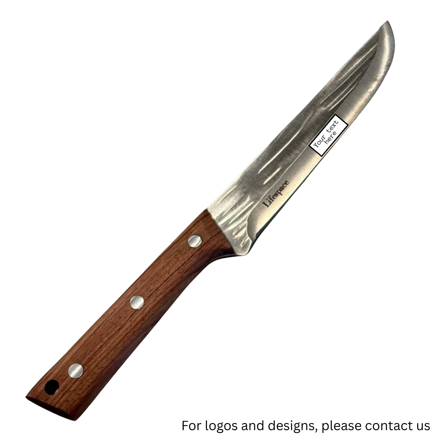 Lifespace Texas Barbecue 6.7 Inch Broad-Blade Utility Knife with Red Wood Handle