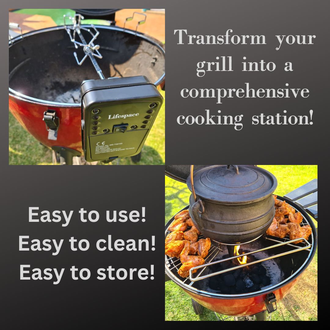 Lifespace Ultimate  22" Kettle Grill Spit Roast Bundle Kit & Accessory Bundle