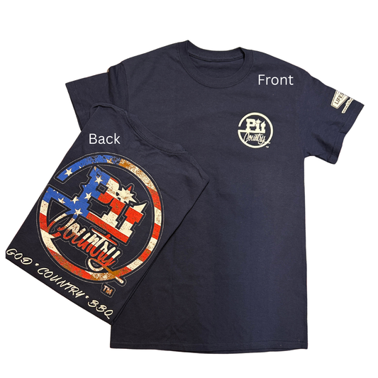 Pit Country Premium Graphic Crewneck Mens T-Shirt - “Pit Country Logo Full Back"