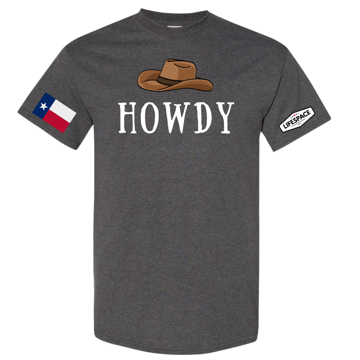 Lifespace Premium Cotton-Poly Blend Crewneck T-shirt "Howdy"