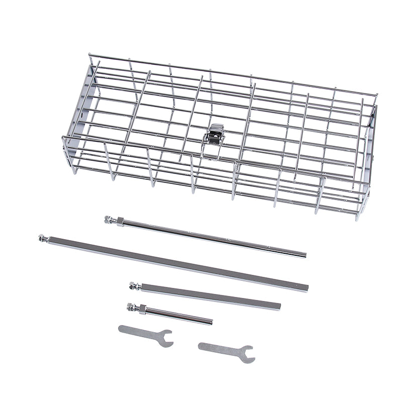 Lifespace Spit Roast Grill Basket - Standard Deep Adjustable - Chrome