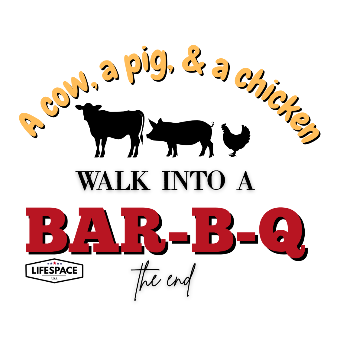 Lifespace Premium Waterproof Vinyl Sticker "A Cow, a Pig, a Chicken"