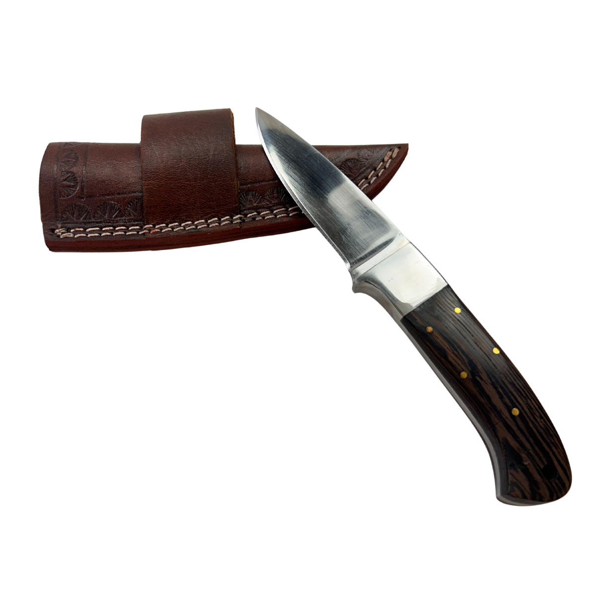Lifespace Stainless Steel Knife with Hardwood Handle and Leather Sheath