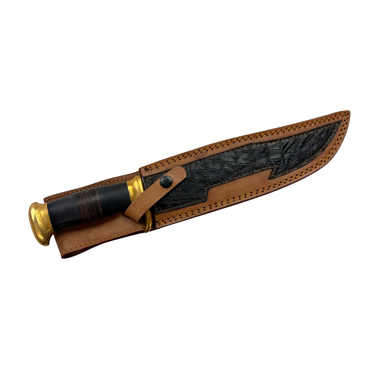Lifespace J2 Semi Stainless Steel "Bowie" Knife with Buffalo Horn Handle and Leather Sheath