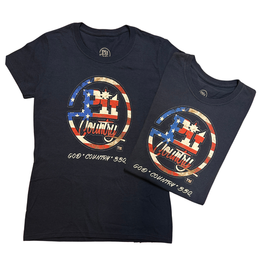 Pit Country Premium Graphic Crewneck Mens T-Shirt - “Pit Country Logo Full Front"