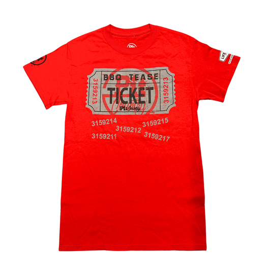 Pit Country Premium Graphic Crewneck Mens T-Shirt - “BBQ Tease Ticket"
