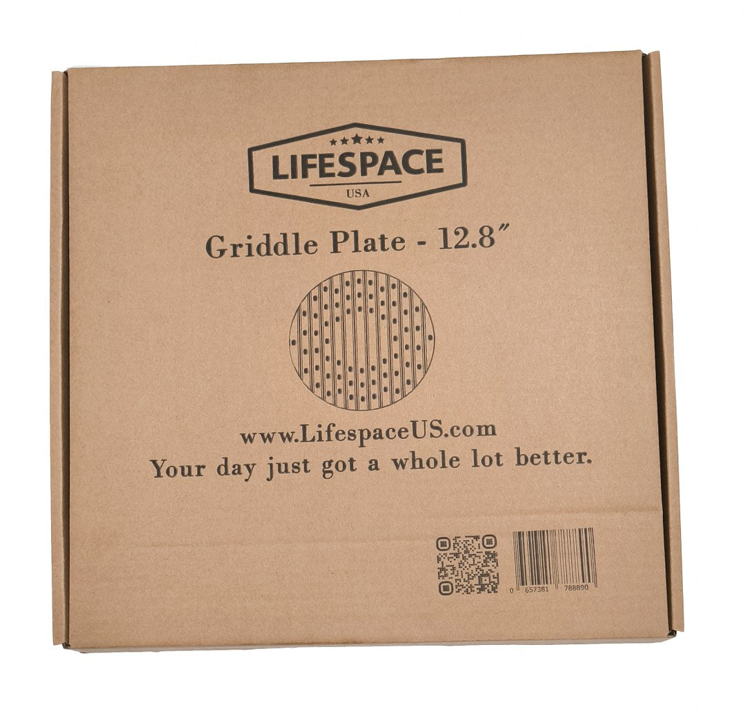 Lifespace Competition Grade Perforated Griddle Steak Grate with Raised Grill Rails - 12.8" & Handle