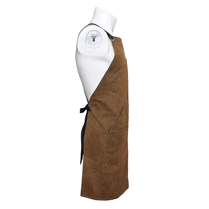 Texas Barbecue Premium Khaki Wax Canvas BBQ Grill Work Apron