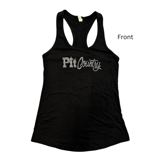 Pit Country Premium Graphic Rhinestone Ladies Tank Top - “Pit Country"