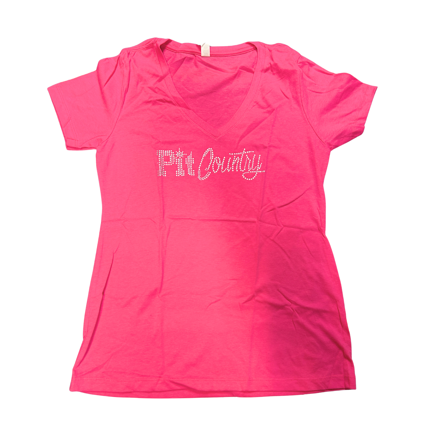 Pit Country Premium Graphic V-Neck Ladies Rhinestone T-Shirt - “Pit Country”