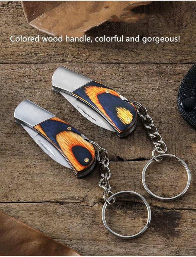 Lifespace Mini Blue Key Chain Stainless Steel Folding Knife