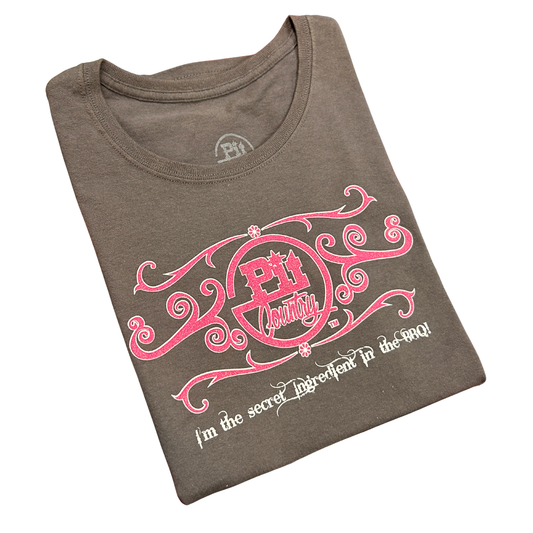 Pit Country Premium Graphic Crewneck Ladies T-Shirt - “I'm the Secret Ingredient in the BBQ”