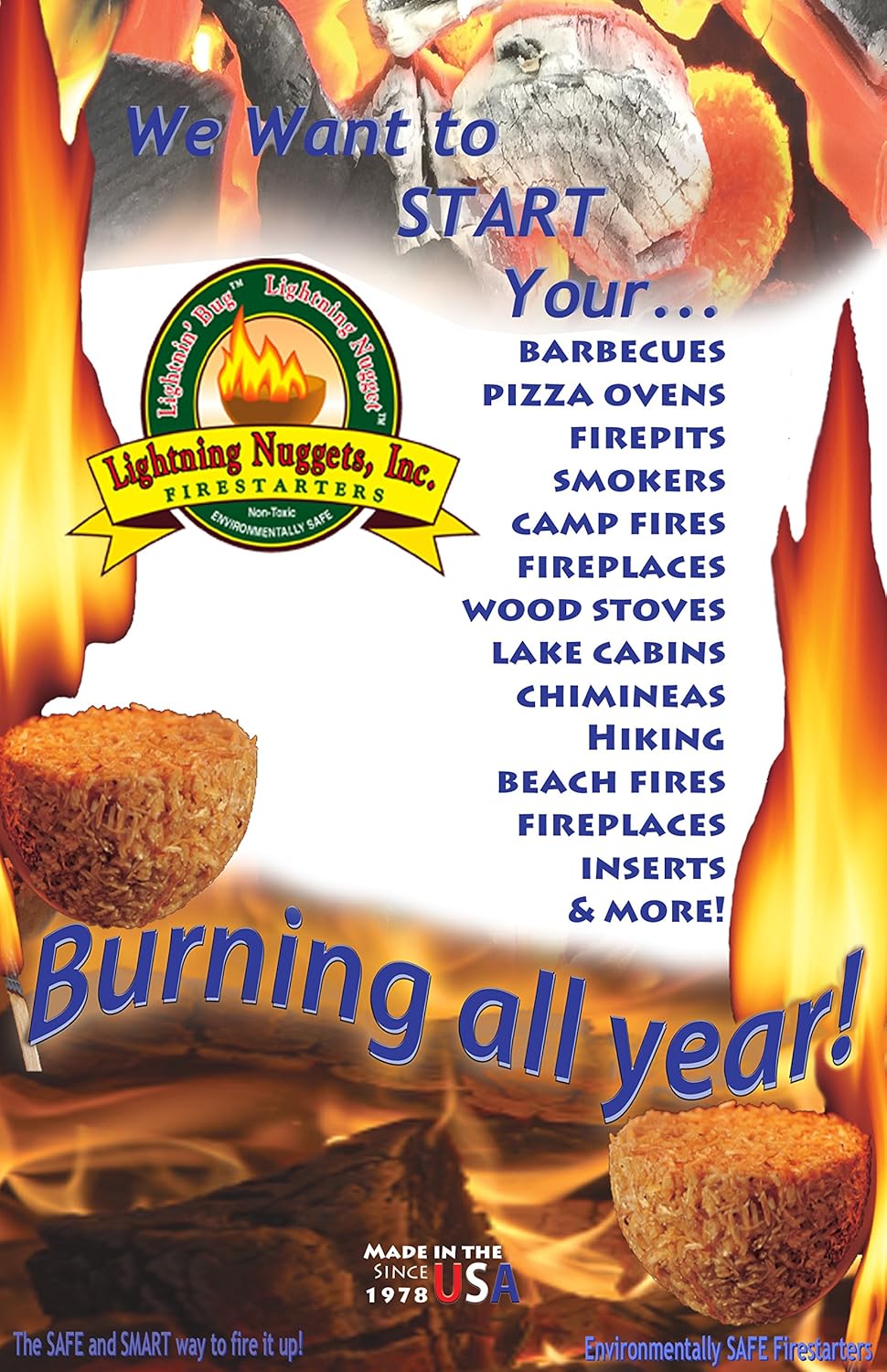 Lightning Nugget Firestarters - Box of 12 Nuggets