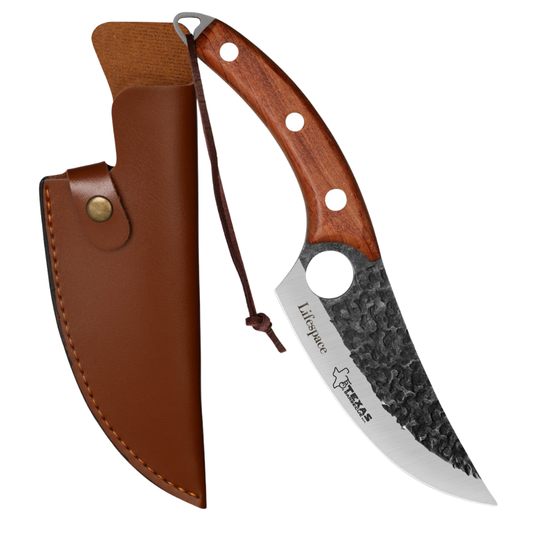 Texas Barbecue 5 Inch Viking Style Cleaver Knife with Sheath