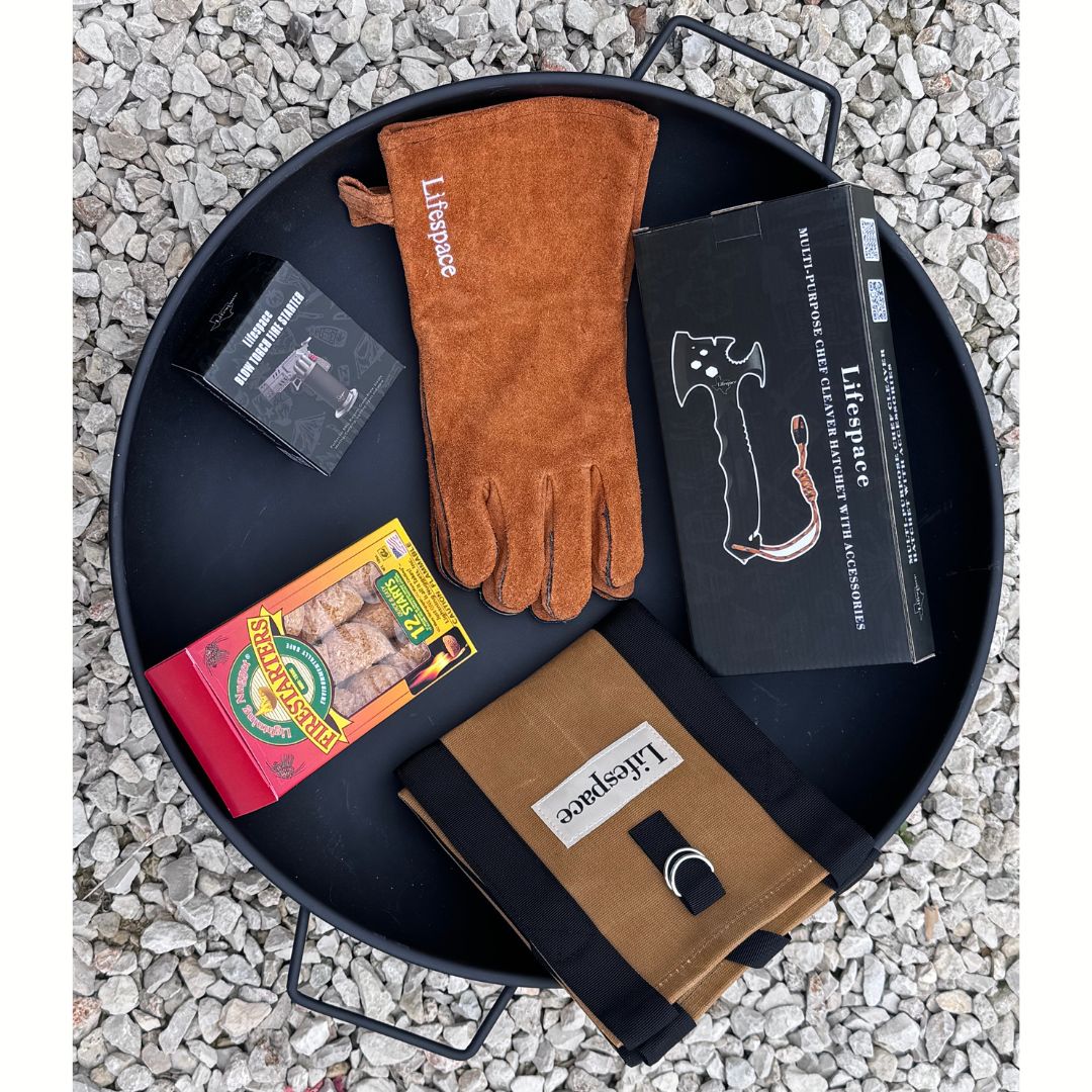 Lifespace Ultimate Portable FirePit Bundle — Complete Campfire System for RV, Camping & Backyard