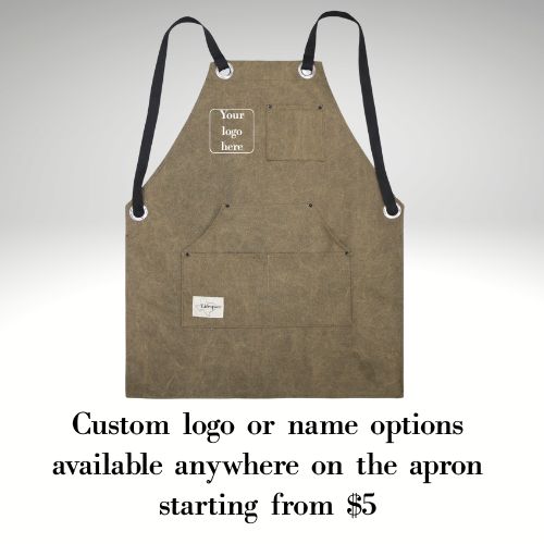 Lifespace Premium Khaki Wax Canvas BBQ Grill Work Apron
