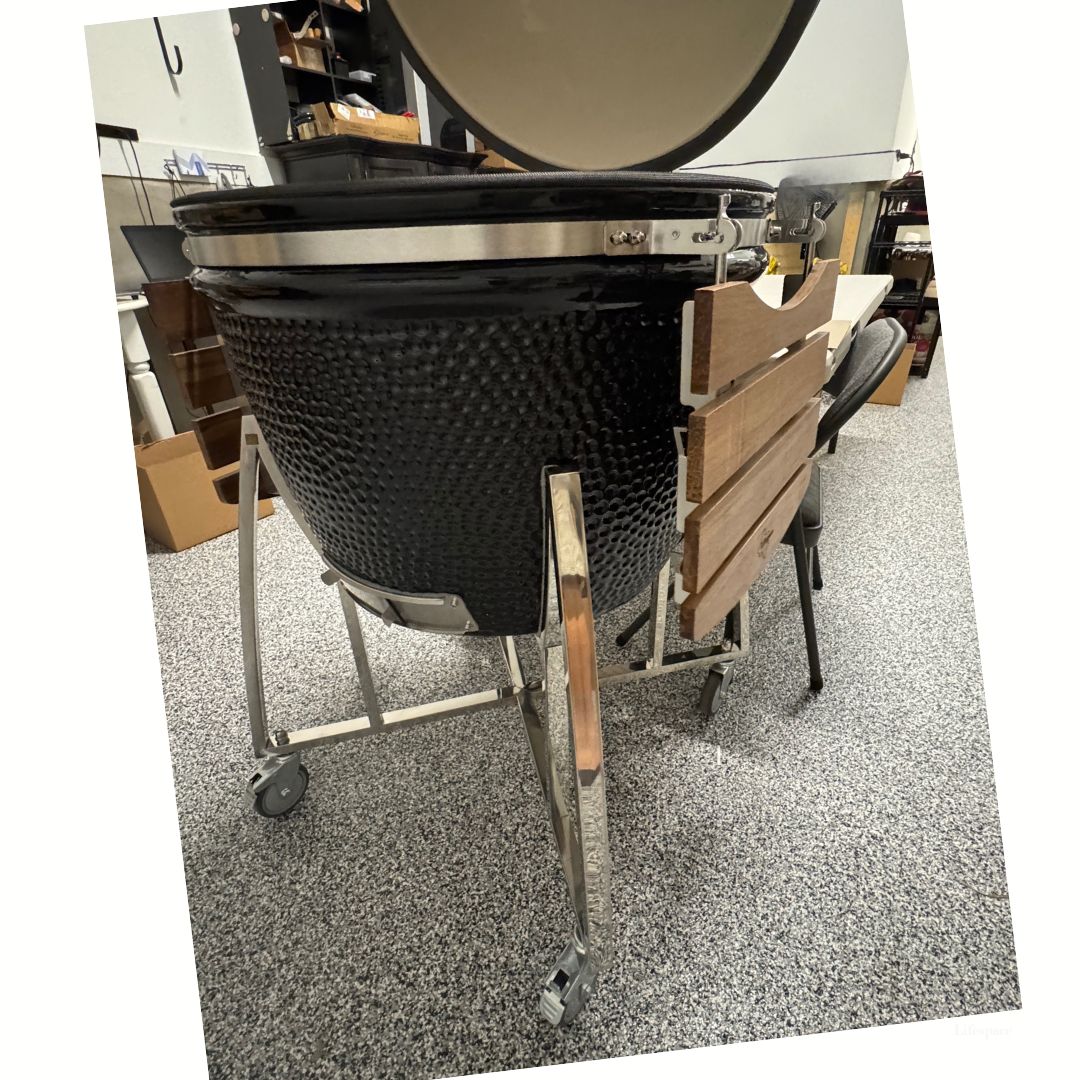Lifespace Premium Kamado Classic Ceramic Series 29 Inch Charcoal Grill aka "BIG DADDY" with Accessories - Black
