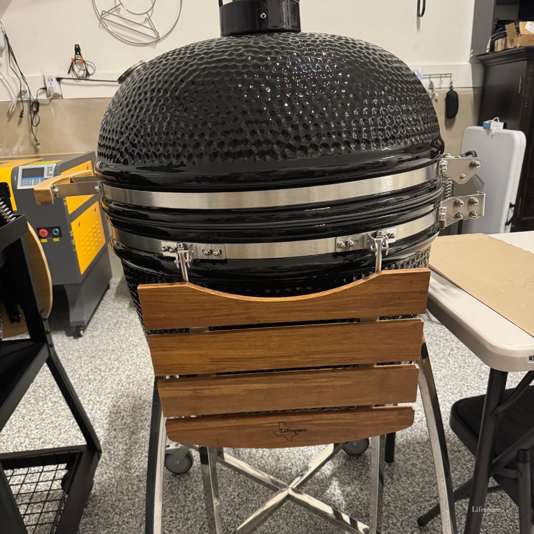Lifespace Premium Kamado Classic Ceramic Series 29 Inch Charcoal Grill aka "BIG DADDY" with Accessories - Black