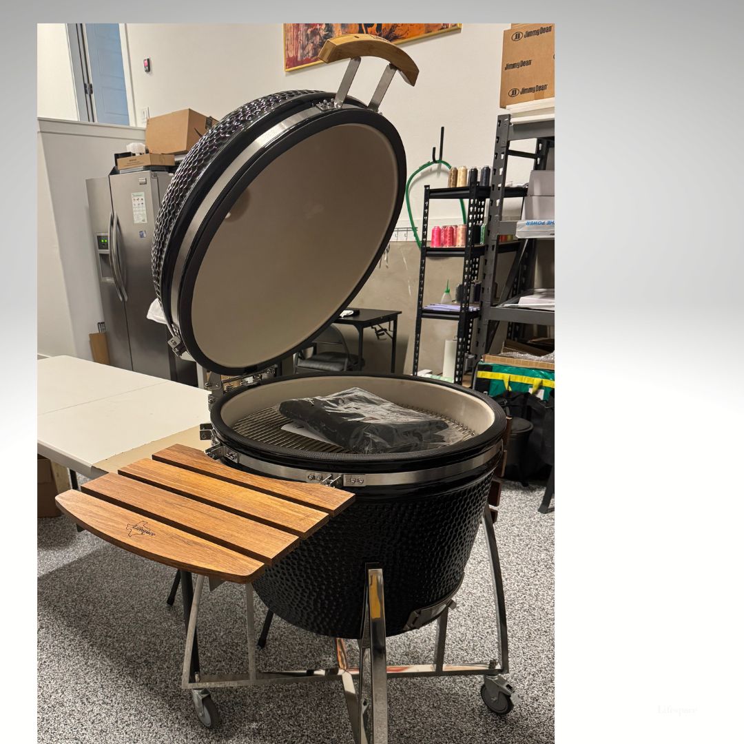 Lifespace Premium Kamado Classic Ceramic Series 29 Inch Charcoal Grill aka "BIG DADDY" with Accessories - Black