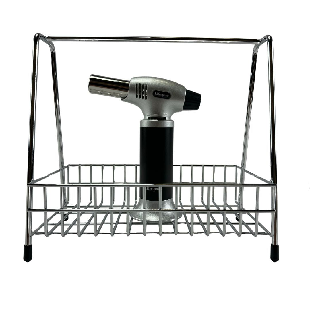 Lifespace Creme Brulee Blow Torch Burner w/ Filler Nozzle & FREE Condiment Caddy Bundle
