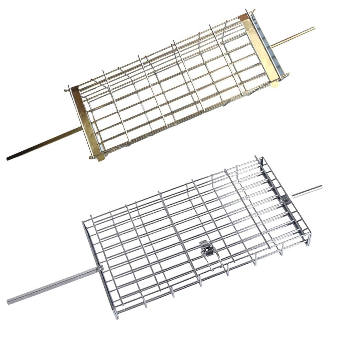 Lifespace Ultimate Spit Roast Kit with Shaft & Prongs, Motor, Power Adaptor, Flat & Deep Basket Bundle