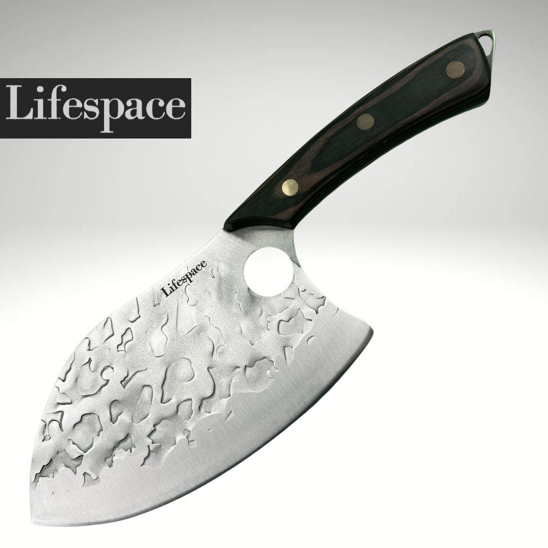 Lifespace 7in Peach Hammered Braai Cleaver with Hole
