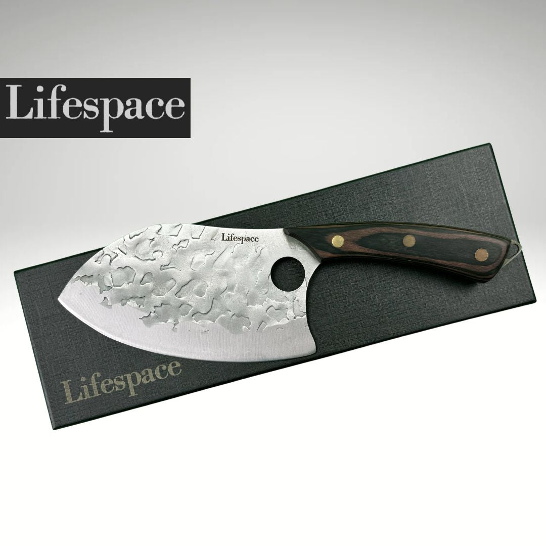 Lifespace 7in Peach Hammered Braai Cleaver with Hole
