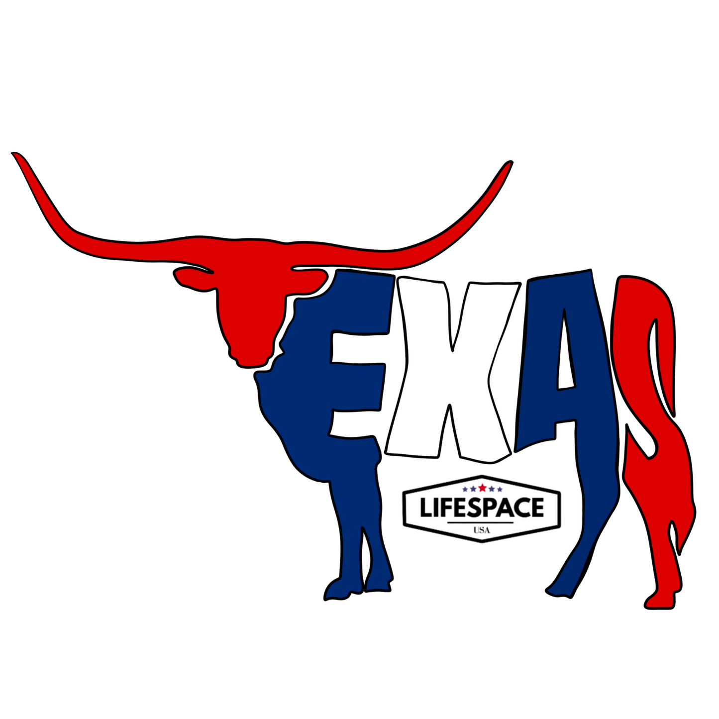 Lifespace Premium Waterproof Vinyl Sticker "Texas Longhorn" MADE IN AMERICA