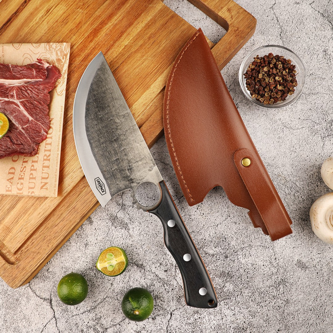 Lifespace 5,5" Forged Meat Cleaver with Sheath