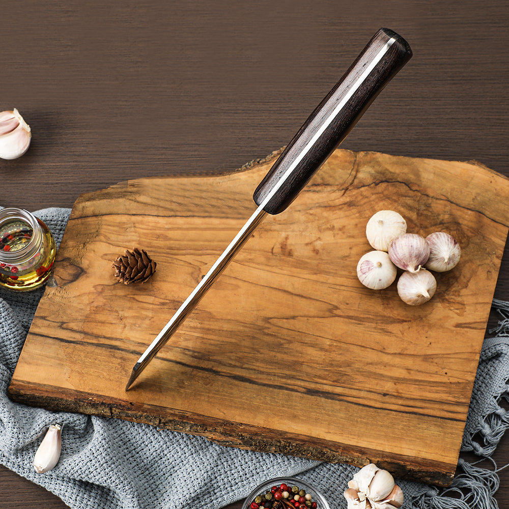 Lifespace 8in Chef Hammer Pattern Pointed Cleaver with Wenge Handle