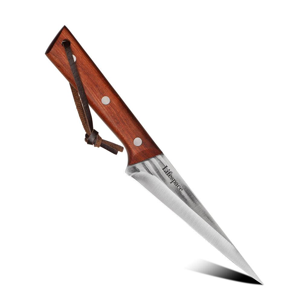 Texas Barbecue 5.7 Inch Pointed Cleaning Knife with Red Wood Handle